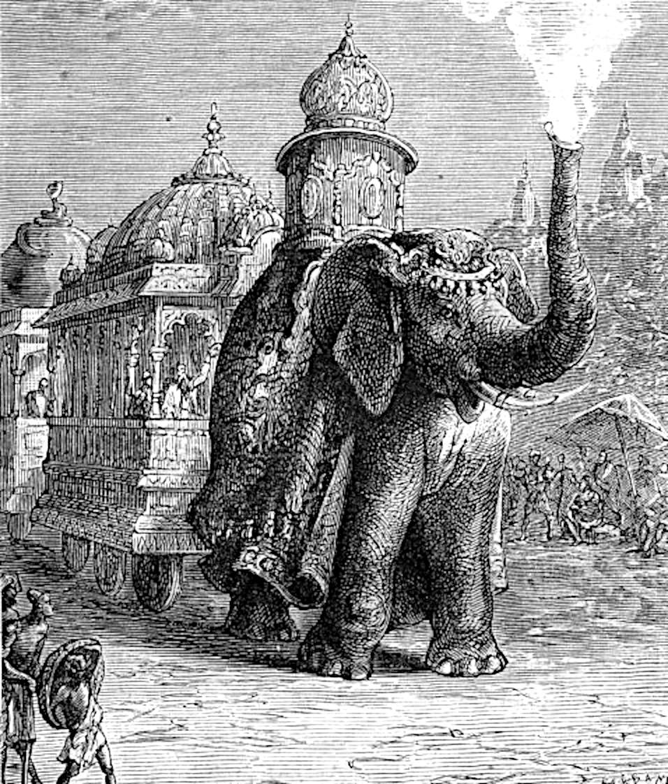 The steam powered elephant and house on wheels
